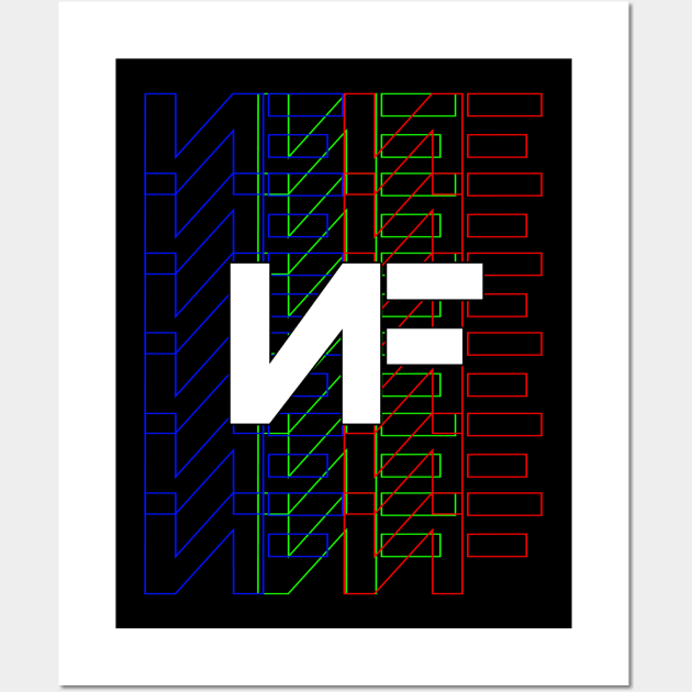 nf logo blue green red Wall Art by bambangbuta